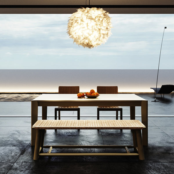 English Elm Modern Farmhouse Extendable Dining Table Set with Handwoven Rattan Chairs, Child‑Safe Rounded Edges, Expandable for 4‑8 Guests Gold TWSET2025-1E