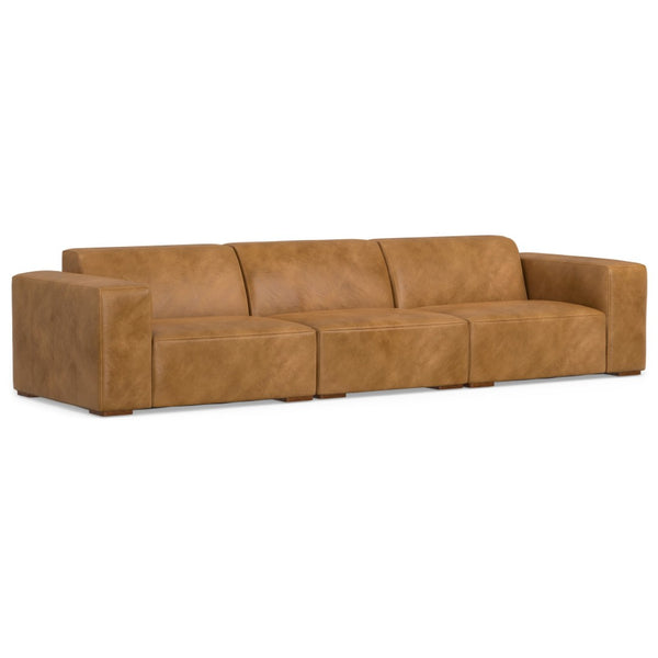 English Elm Rex Handcrafted 3-Seater Sofa In Sienna Aniline Leather - Modern Comfort With Timeless Style! B136P199215-GIGA