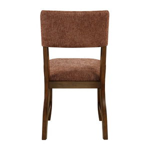 English Elm Contemporary High Back Chenille Dining Chairs Solid Wood Frame Upholstered Set Brown,Rust B011P439068
