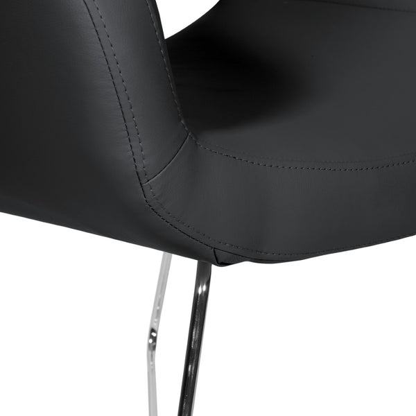 OSP Home Furnishings Faux Leather Accent Chair with Chrome Base for Modern Office or Living Room Black LRL-R107