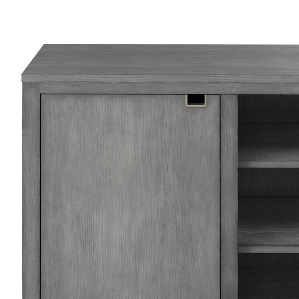 English Elm Pacific Heights Scandinavian Ash Grey Media Console with Open Shelving for Living Rooms B108P481209
