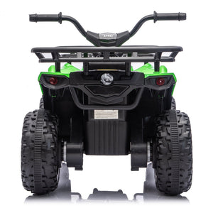 English Elm 24v Dual Motor Kids Atv Ride on with Led Lights Bluetooth Storage Racks Off Road Green W1578P390451