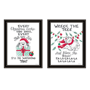 English Elm Trendy Decor 4u Holiday Pet Art Set Two Black Framed Prints for Festive Home Walls B067P255233