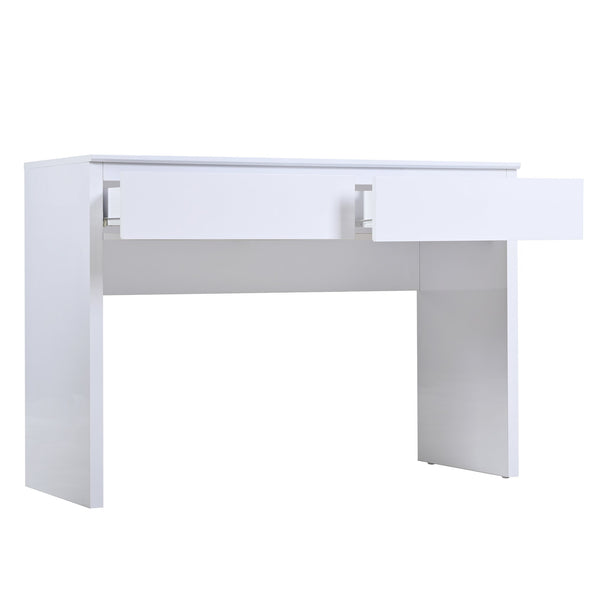English Elm Modern Two-Drawer Dressing Table with Storage Shelves, MDF Construction, Multiroom Vanity Desk W2565P254277