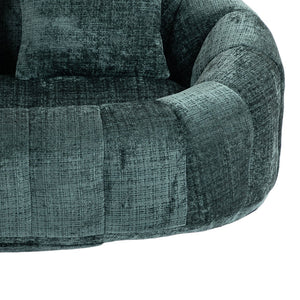 English Elm Bean Bean Bag Sofa High-Density Memory Foam Two-Seater Lounger High Back Chenille Cozy Support Emerald W395P181435