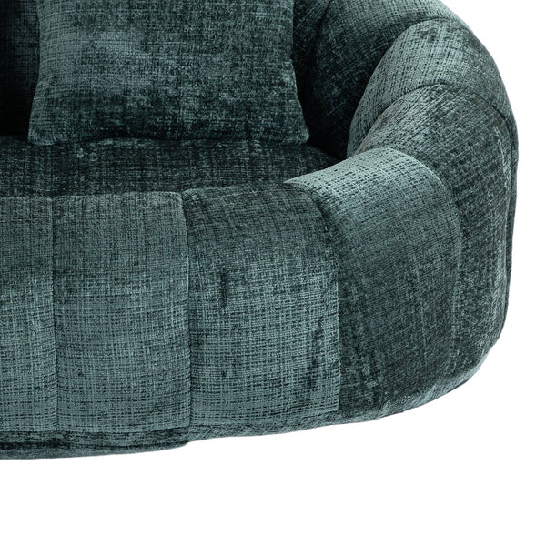 English Elm Bean Bean Bag Sofa High-Density Memory Foam Two-Seater Lounger High Back Chenille Cozy Support Emerald W395P181435
