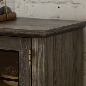 English Elm 58" Modern TV Stand with 18" Electric Fireplace, Faux Stone Mantel, Ample Storage & Cable Management for Living Room Comfort and Style Grey W2275S00027