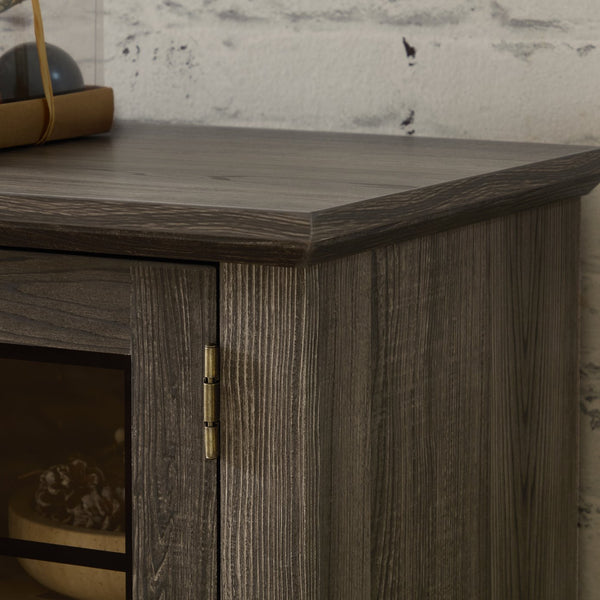 English Elm 58" Modern TV Stand with 18" Electric Fireplace, Faux Stone Mantel, Ample Storage & Cable Management for Living Room Comfort and Style Grey W2275S00027