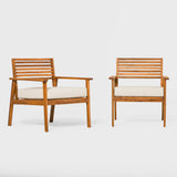 Modern Acacia Wood Outdoor Zander Club Chair Set of 2 - Stylish, Sustainable Comfort for Your Patio