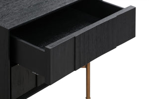 English Elm Carnaby Solid Oak Two Drawer Nightstand with Bronze Hardware for Modern Bedrooms B2736P464908