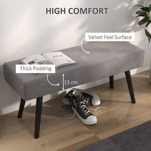 English Elm Homcom 39" Velvet Upholstered Entryway Bench With Steel Legs – Chic Modern Seating For Any Room W2225P229383