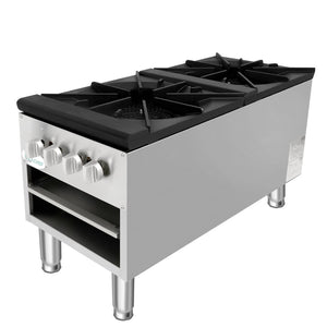 English Elm 160,000 Btu Dual Burner Commercial Gas Stock Pot Range for Professional Kitchens W3629P462151