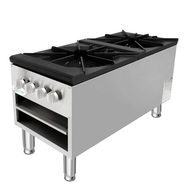 English Elm 160,000 Btu Dual Burner Commercial Gas Stock Pot Range for Professional Kitchens W3629P462151