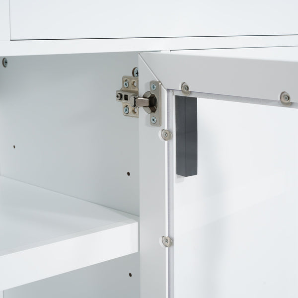 English Elm Christopher Knight Home® - Modern White 67" TV Console with Walnut Top, 4 Doors, 3 Drawers & Adjustable Shelves Storageelligent N779P296233W