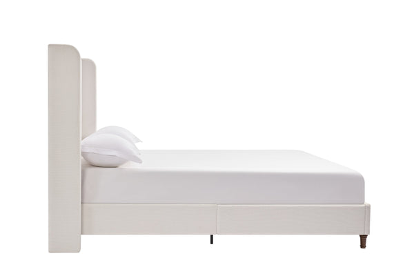 English Elm Harper Upholstered King Bed With 54" Wingback Headboard, Cream Chenille, Easy Assembly & Comfort B083P227898