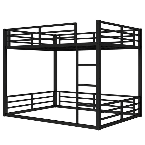English Elm Metal Queen Over Queen Bunk Bed – Space-Saving Design For Teens & Adults, No Box Spring Needed, Black W1580S00140