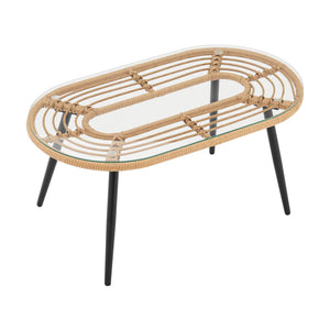 English Elm Pine 4-Piece Conversation Set with UV-Resistant Waterproof Fabric, Removable Cushions & Glass Top Grey B365P397655