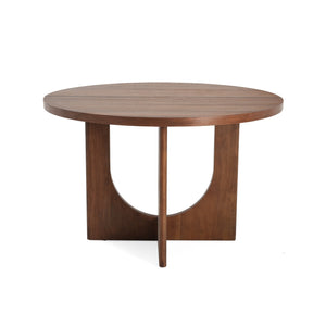 English Elm Christopher Knight Home® - 5PCS Mid-Century Modern Dining Set with Round Wood Table and Upholstered Fabric Chairs, Sleek Design Cappuccino,Walnut 58915.00DGY_N771P240935T