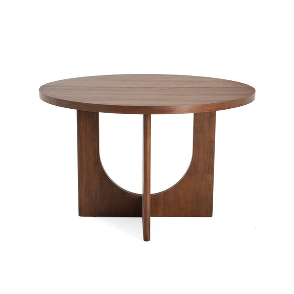 English Elm Christopher Knight Home® - 5PCS Mid-Century Modern Dining Set with Round Wood Table and Upholstered Fabric Chairs, Sleek Design Cappuccino,Walnut 58915.00DGY_N771P240935T