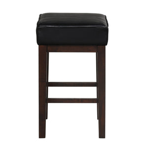 English Elm Vin Espresso Wood Counter Stools with Faux Leather Seats and Ladder Back Set of 2 B056P416883