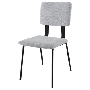 English Elm Valley Grey Fabric Upholstered Dining Side Chair Set of 2 — Slim Modern Minimalist U-Shaped Legs Comfort B062P299816