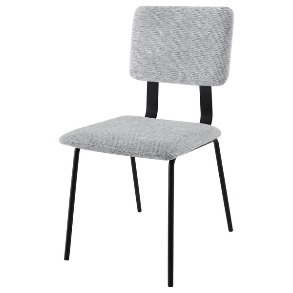 English Elm Valley Grey Fabric Upholstered Dining Side Chair Set of 2 — Slim Modern Minimalist U-Shaped Legs Comfort B062P299816