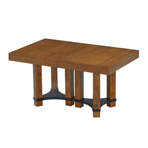 English Elm Topmax Rustic Acacia Extendable Dining Set Seats Eight with Upholstered Chairs SP000064AAD