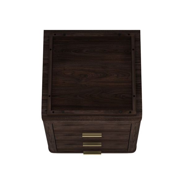 English Elm Evelyn 20" Modern Nightstand In Brown - 3-Drawer Bedside Storage With Stylish Design & Easy Access B365P398521