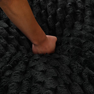 English Elm 51 Compact Comfort Sofa with Turtle Fleece, Sponge Support, Two Pillows, 400lb Capacity for Small Spaces Black W3371P326399