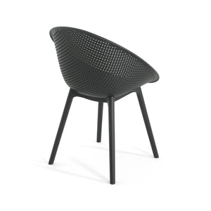 English Elm Christopher Knight Home® - Gable Outdoor Dining Chair Set of 2 – Weather-Resistant Resin Build, Perforated Diamond Pattern Comfort Black N775P176686B