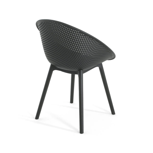 English Elm Christopher Knight Home® - Gable Outdoor Dining Chair Set of 2 – Weather-Resistant Resin Build, Perforated Diamond Pattern Comfort Black N775P176686B