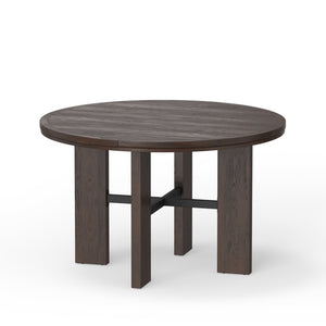English Elm Gorman Walnut Game Dining Table Set with Faux Leather Nailhead Chairs for 4 B050S00040