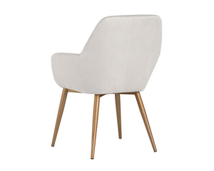 Sunpan Jayna Dining Armchair - Chic Comfort with Elegant Diamond Tufting, Perfect for Stylish Dining Spaces Champagne Gold / Antonio Linen