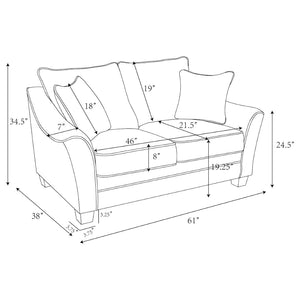 English Elm Lido Boucle Upholstered Loveseat with Flared Arms for Modern Living Spaces B062P451807