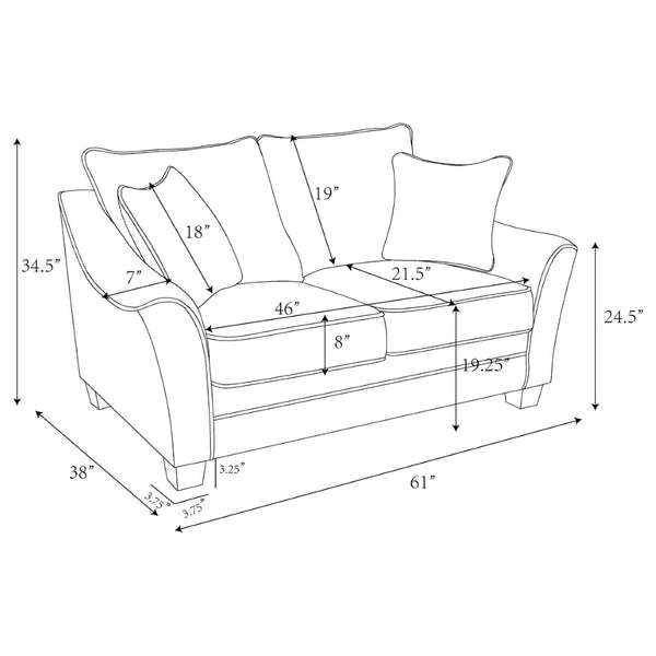 English Elm Lido Boucle Upholstered Loveseat with Flared Arms for Modern Living Spaces B062P451807