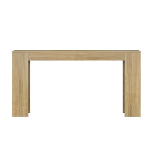 English Elm 62.99-inch Farmhouse Console Table Slim Entryway Sofa Accent with Rustic Wood Finish Oak W1706P399676