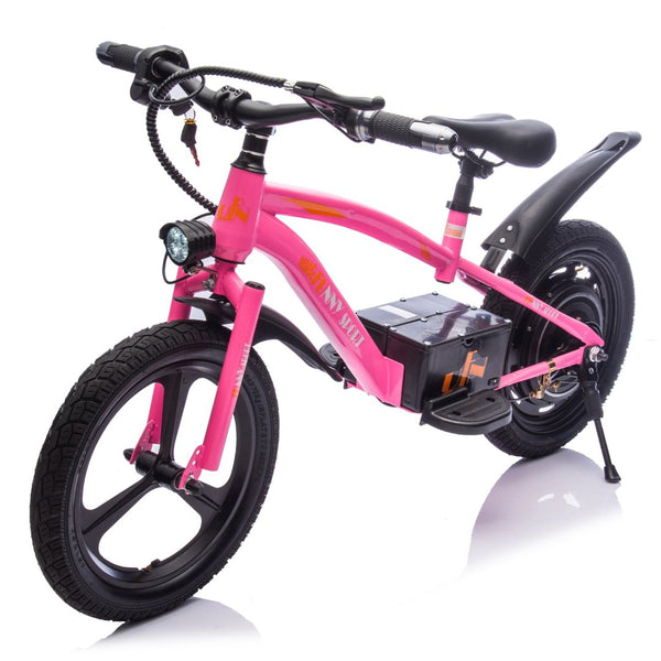 English Elm 24v Kids Electric Dirt Bike 300w Motor 16in Pneumatic Tires Adjustable Seat Ages 5 to 12 Pink W1578P335443
