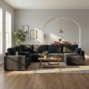 English Elm Swivel Barrel Accent Chair Chenille Tufted Round Club Seat for Living Room Lounge Black N719S002350B