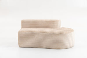 English Elm 110.24" Corduroy Deep Seat Cloud Sofa No Assembly Two Seater with Lumbar Pillows Beige W3326P446753