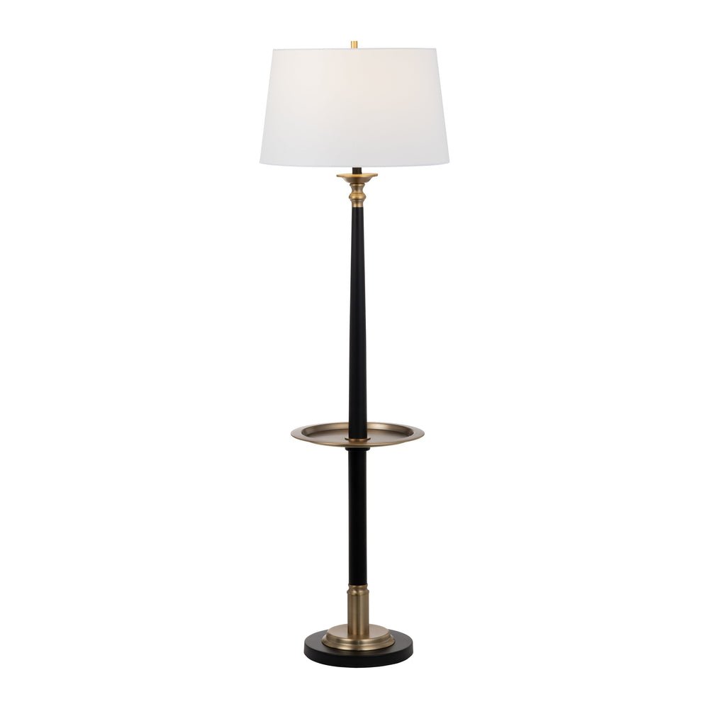 Crestview Collection Traditional Floor Lamp With Antique Brass Tray - Minimalist Elegance For Modern Living Spaces   Cvazer170