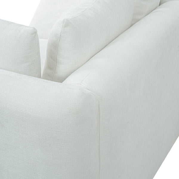English Elm 116.5" Curved Modular Sofa Deep Cloud Cushions Off-white Fabric Modern Living Room N758T989900A