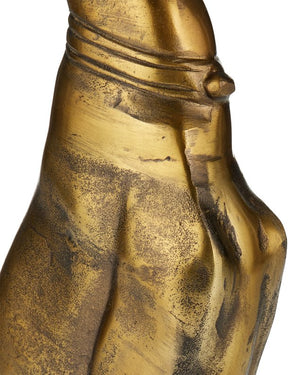 Currey & Company Ballyregan Brass Accent Table - Whimsical Greyhound Base & Antique Finish For Chic Home Decor Gold Cast Aluminum 4000-0239-currey-company