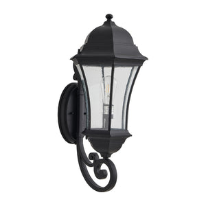 English Elm 27"(h) Black Aluminum Vintage Outdoor Wall Lantern with Dusk Dawn Sensor Bubble Glass W2312P415974