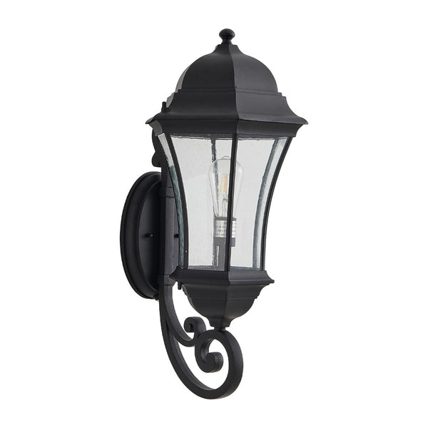 English Elm 27"(h) Black Aluminum Vintage Outdoor Wall Lantern with Dusk Dawn Sensor Bubble Glass W2312P415974