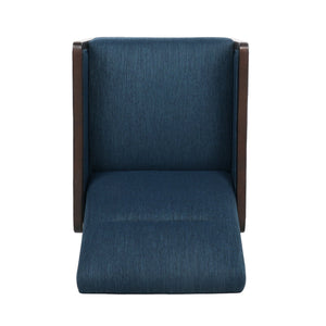 English Elm Christopher Knight Home® - Fabric Recliner Chair Mid-Century Push-Back Upholstered Armchair with Thick Cushion and Birch Frame Navy Blue 70449.00