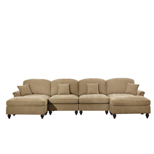 English Elm Classic U-Shape 4-Seater Modular Sectional Sofa With Customizable Styles & Cloud-Like Comfort W3041S00251
