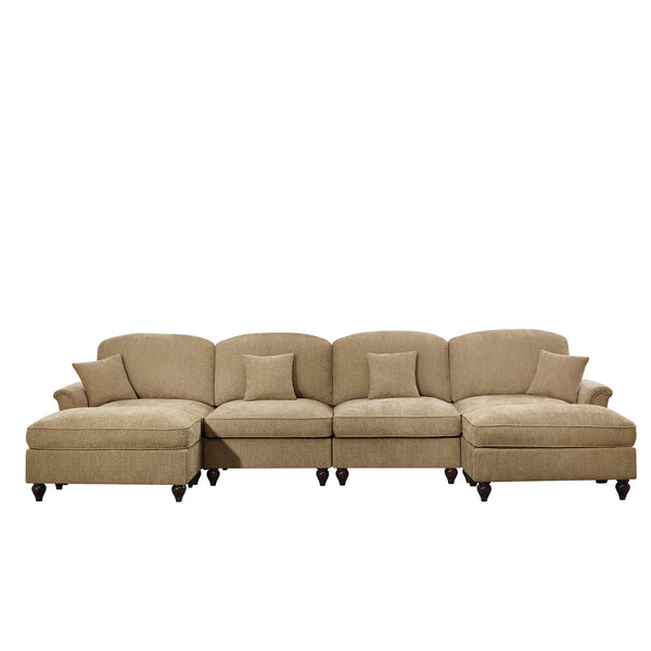 English Elm Classic U-Shape 4-Seater Modular Sectional Sofa With Customizable Styles & Cloud-Like Comfort W3041S00251