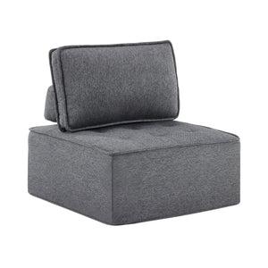 English Elm The dark gray modular linen sofa with solid wood frame — customizable, durable, Nordic style, perfect for small spaces W3612P395723