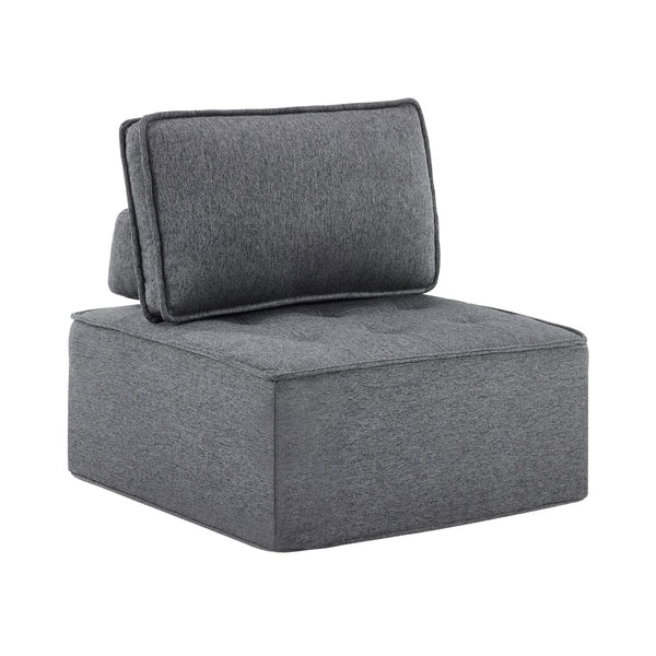English Elm The dark gray modular linen sofa with solid wood frame — customizable, durable, Nordic style, perfect for small spaces W3612P395723
