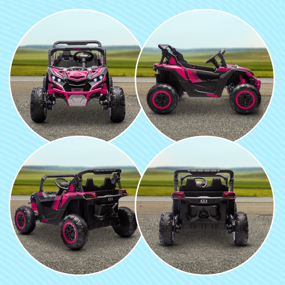 English Elm Aosom 12v Electric Kids Ride on Utv with Remote Control Suspension and Music System Pink W2225P229517